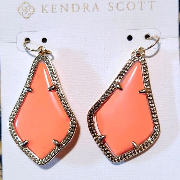 Kendra Scott Alexandra Earrings Bright Orange - Picture 3 of 3